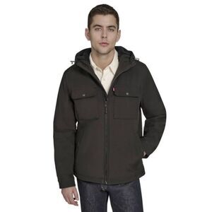 NEW NWT  Levi's Soft Shell Sherpa Lined green Hooded Storm Jacket Coat sz XLT